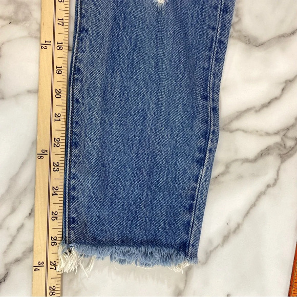 Levi's‎ Premium Wedgie Fit Jeans Women Size 25 Blue Cotton Raw Frayed Hem Ripped - Picture 13 of 13